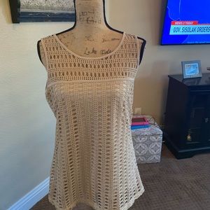 Tan crochet tank